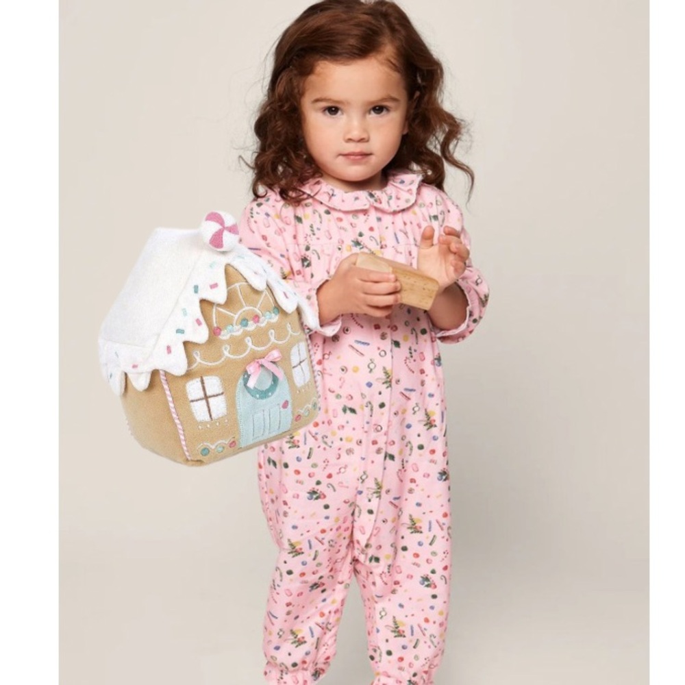 Petite Plume Vintage Sweets romper and Mon Ami gingerbread plush